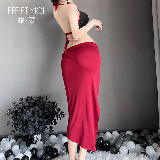 霏慕金链饰腰性感裸背套装6615 商品图10