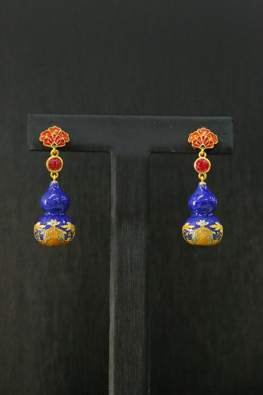 吉祥福禄珐琅彩耳坠 商品图1