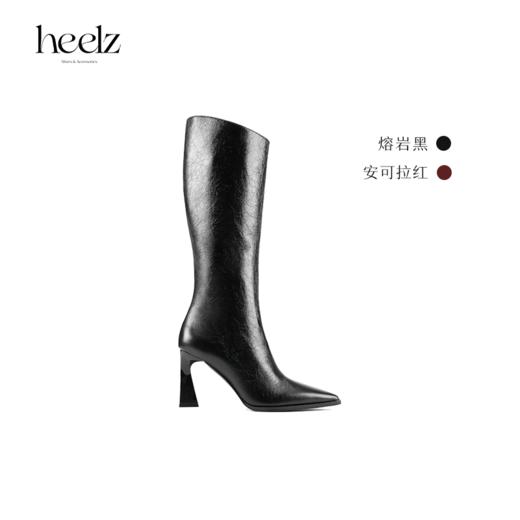 heelz设计师手工鞋履 ｜酷飒小牛皮尖头高跟骑士靴8.5公分 商品图0
