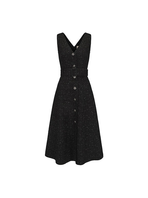 【巴塞罗那之约】复古粗花呢收腰A字连衣裙 商品图4