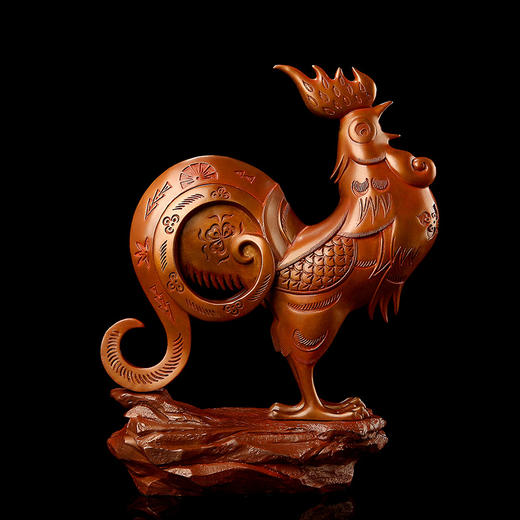 宇达青铜摆件 十二生肖鸡《吉星高照》创意装饰 家居工艺摆件  高31.5cm 商品图2