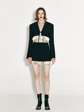 【玫瑰少女】层叠圆片拼接小A字短裙