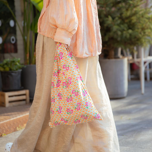 日式雏菊系列手拎包杂物女大容量纯棉通勤上班手提袋购物袋 商品图3