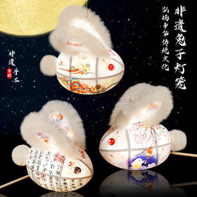 【生动萌趣，非遗兔子灯笼】团圆灯笼手工diy非遗兔子灯笼，手工共度美好时光，玩具夜市摆摊玉兔花灯礼物QQ新年礼盒年货礼盒