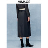 VIMAGE纬漫纪秋季新款时尚气质纯色百搭显瘦长裙半身裙V2206809 商品缩略图4