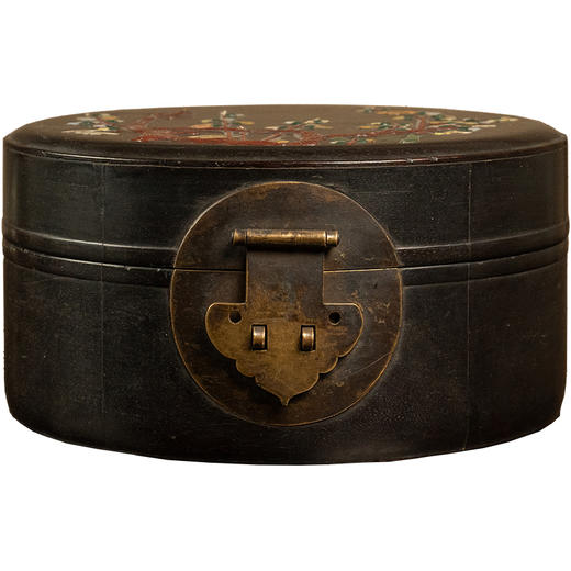 清 紫檀百宝嵌花卉纹圆形文房盒 商品图5