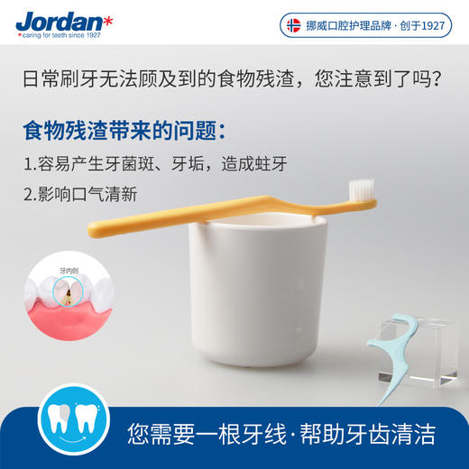 【成人系列】挪威Jordan进口成人环保牙刷弹力护龈牙刷红点设计奖软毛情侣牙刷独立包装、成人牙线 商品图9