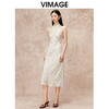 VIMAGE纬漫纪秋季新款修身挂脖显瘦波点印花礼服连衣裙V2207820 商品缩略图1