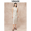 VIMAGE纬漫纪秋季新款修身挂脖显瘦波点印花礼服连衣裙V2207820 商品缩略图5