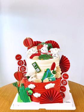 新中式周岁蛋糕