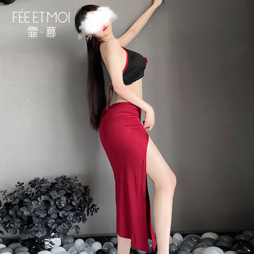 霏慕金链饰腰性感裸背套装6615 商品图7