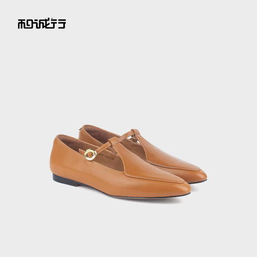 和诚行 2024秋冬新款法式复古玛丽珍鞋女时尚尖头平底单鞋0400236 商品图0