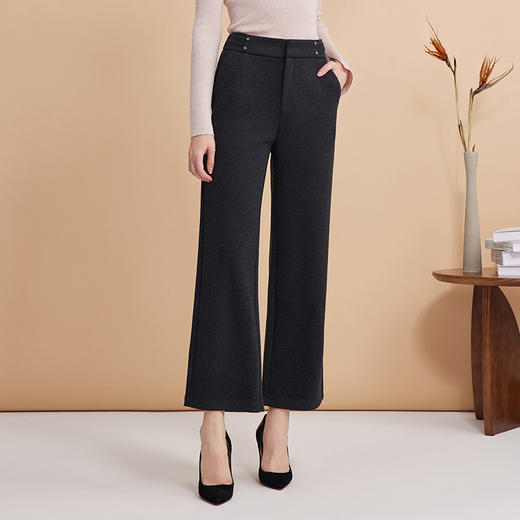 EITIE爱特爱秋季新款时尚高腰显瘦通勤干练百搭长裤D2405401 商品图2