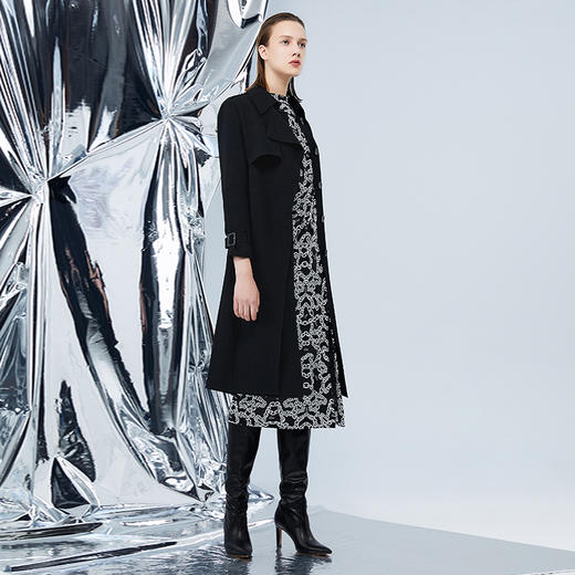 EITIE爱特爱秋季新款酷感经典通勤长款风衣外套7504210 商品图1