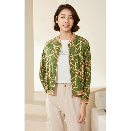 乔万尼真丝外套女春秋款新款休闲减龄初秋EM3B348 商品图2