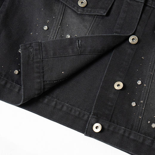 YKYB秋季新款潮流男女烫钻牛仔外套休闲百搭夹克 商品图4