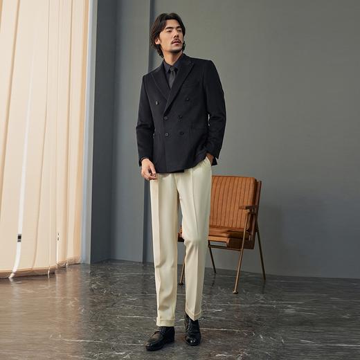 【毛料单西】柒牌男装西服男商务正装2024秋冬新款双排扣西装外套	127C70960 商品图3