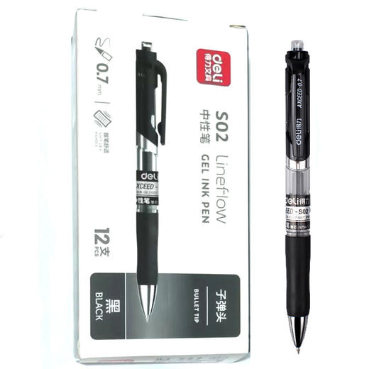 【得力系类！12支/盒！】流畅书写，软胶护套，掌中少不经意的按动将惊心动魄的故事点滴展现在纸上。笔芯可替换，精钢笔珠滑润。这款得力文具0.5mm按动中性笔令人爱不释手，办公学习考试神器！ 商品图8