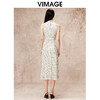 VIMAGE纬漫纪秋季新款修身挂脖显瘦波点印花礼服连衣裙V2207820 商品缩略图4