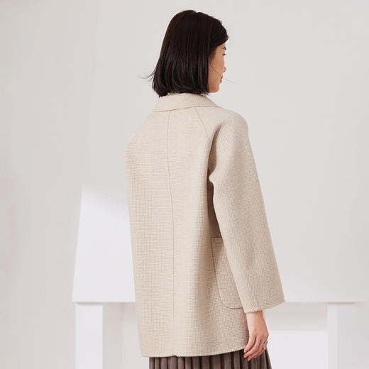 Avann中长款格子100%羊毛外套S067 商品图3
