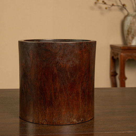 清 红木束腰大笔海 商品图0