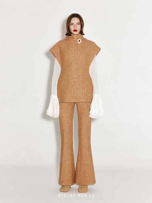 【星海罗盘】抽象花片设计肌理金色胸针 商品图2