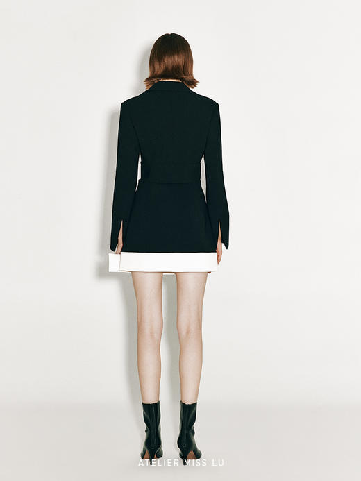 【天鹅湖】下摆蝴蝶结设计撞色小A字半裙 商品图2