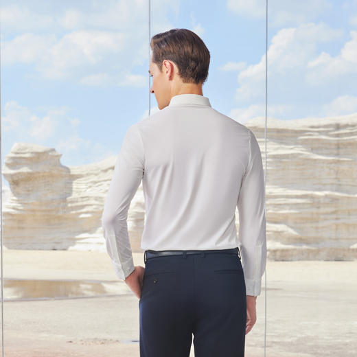 半身缘男装 秋季三防面料防水防油污透气柔软舒适衬衫243112M01012881 商品图4