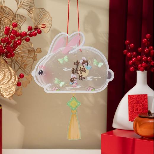 【花好月圆，新款透明灯笼】节新款透明灯笼幼儿园儿童，专用灯笼 LED灯黑暗环境更加分，diy手工制作材料包手提古风兔子花灯QQ 商品图6