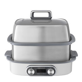 杞冠臻选 | 摩飞 极速电蒸锅 12L 双层304不锈钢蒸锅 配炖盅等 MR1168 轻奢蓝 椰奶白 清新绿 morphy richards