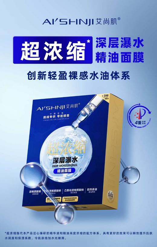 艾尚肌超浓缩深层瀑水精油面膜  33g精华*10片*2盒 商品图1