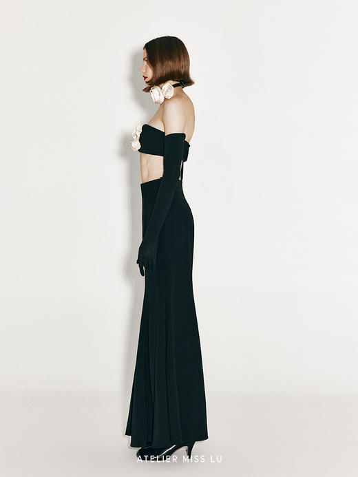 【月光玫瑰】优雅白玫瑰绑带Choker项链 商品图3