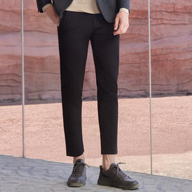 半身缘男裤 秋季柔顺挺括有型印花时尚大方皮标小西裤253101M37603414