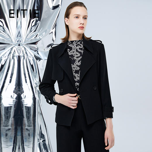 EITIE爱特爱秋季款经典翻领收腰显瘦风衣短外套7504209 商品图0