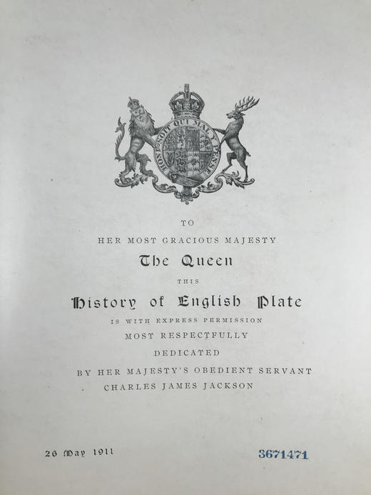 重10公斤巨册特装本！1911年 英国金银器工艺品图史（全2卷） 1500余幅文内插图 76幅整页版画插图 真皮精装8开 商品图5