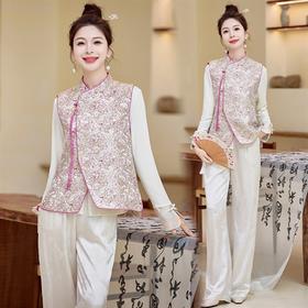 新中式提花马甲，时尚打底衫HR-2610T