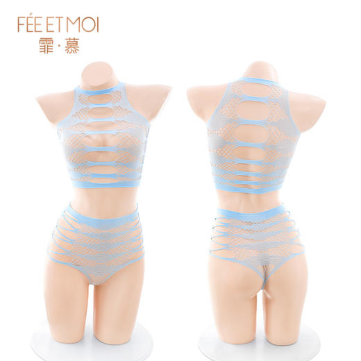 霏慕性感镂空透视网眼分体装6673 商品图11