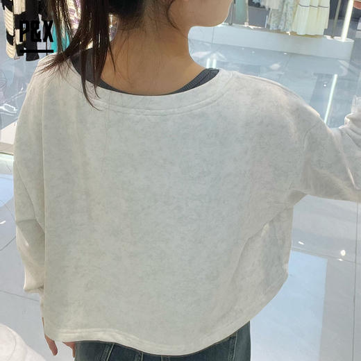 P&X设计师女装春秋季圆领T恤两件套短款上衣 824115849 白/灰 商品图3