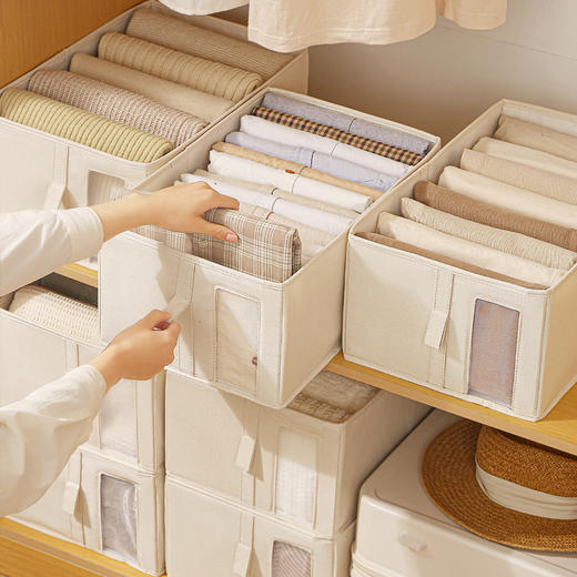 【3种规格可选】娜家精品舒雅棉麻网纱抽屉盒 商品图0