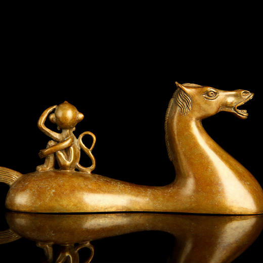 宇达青铜摆件 十二生肖猴《马上封猴镇纸》创意装饰 家居工艺摆件  高6.3cm 商品图3