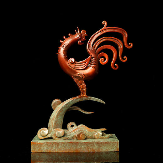 宇达青铜摆件 十二生肖鸡《金鸡报晓春常在》创意装饰 家居工艺摆件  高39.5cm 商品图2