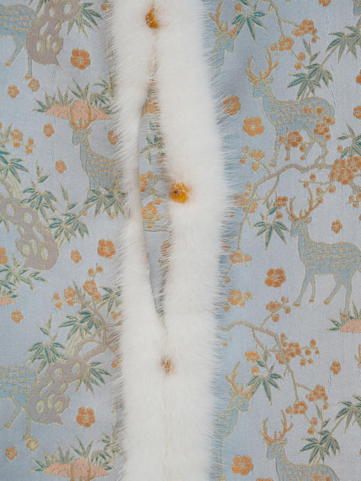 盛唐婧 |中式国风缠枝花水貂毛马甲 商品图3