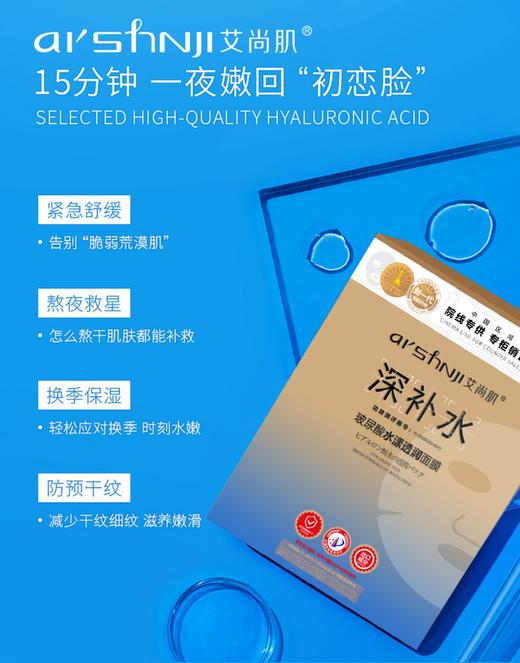 艾尚肌玻尿酸水漾透润面膜2盒装 商品图5