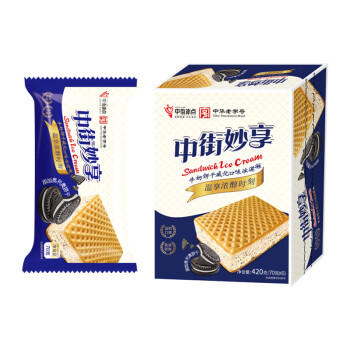 中街冰点 妙享牛奶饼干威化口味冰淇淋 70克*6支 雪糕甜品 家庭装 商品图3