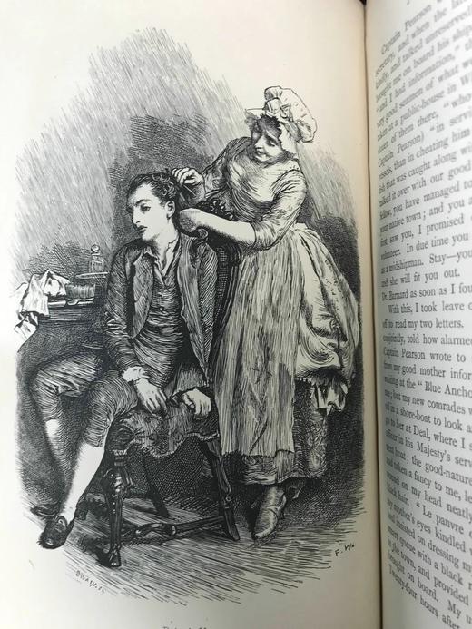 工坊特装本！1869年 萨克雷《丹尼斯·杜瓦尔/鳏夫洛弗尔》 作者亲绘多幅插图 真皮精装大32开 商品图8