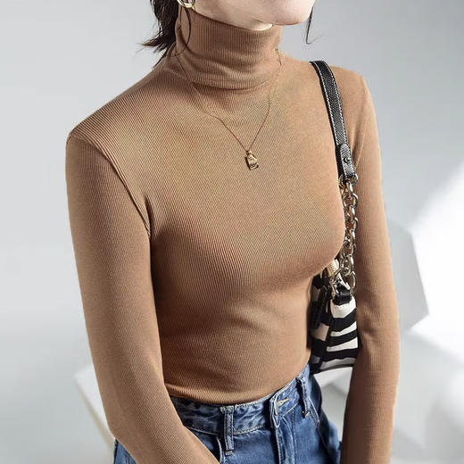 皇家丽美长袖t恤内搭高领翻领打底衫女春秋洋气上衣修身秋衣SZ2650 商品图3