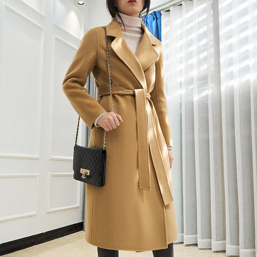 Avann长款系带100%羊毛大衣S04 商品图0