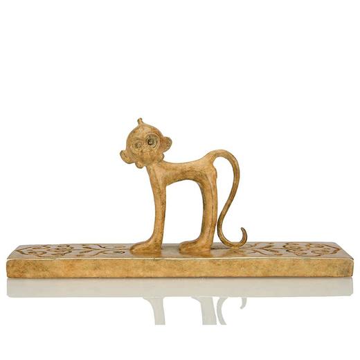 宇达青铜摆件 十二生肖猴《福贵猴镇纸（一对）》创意装饰 家居工艺摆件  高6.4cm 商品图1
