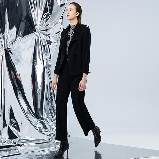 EITIE爱特爱秋季款经典翻领收腰显瘦风衣短外套7504209 商品图1