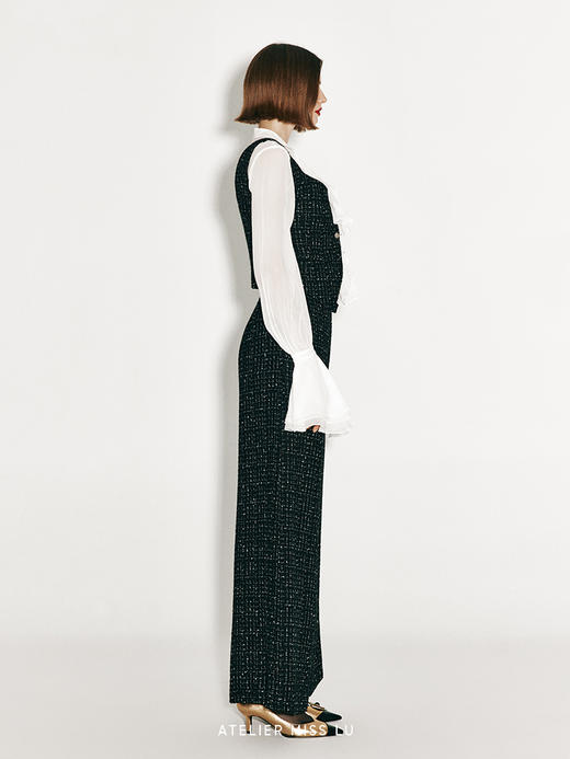 【墨恋】法式粗花呢马甲上衣 商品图3